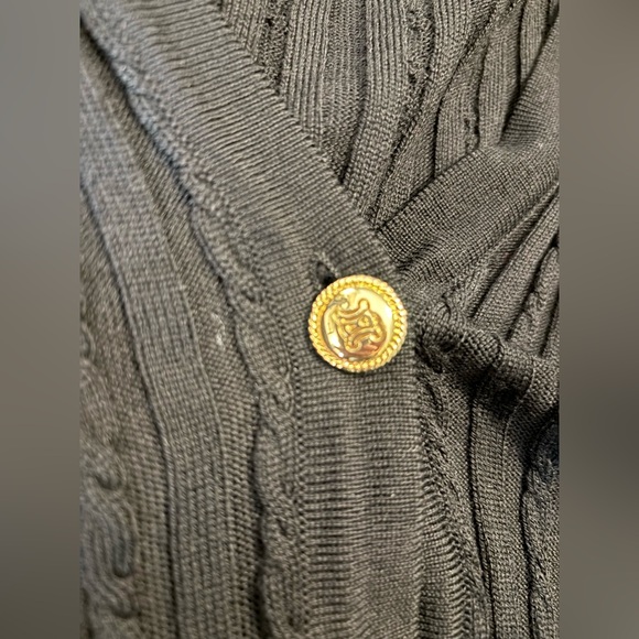 Celine Black 100% Wool Vintage Ribbed Women's Sweater- Large - Picture 8 of 14